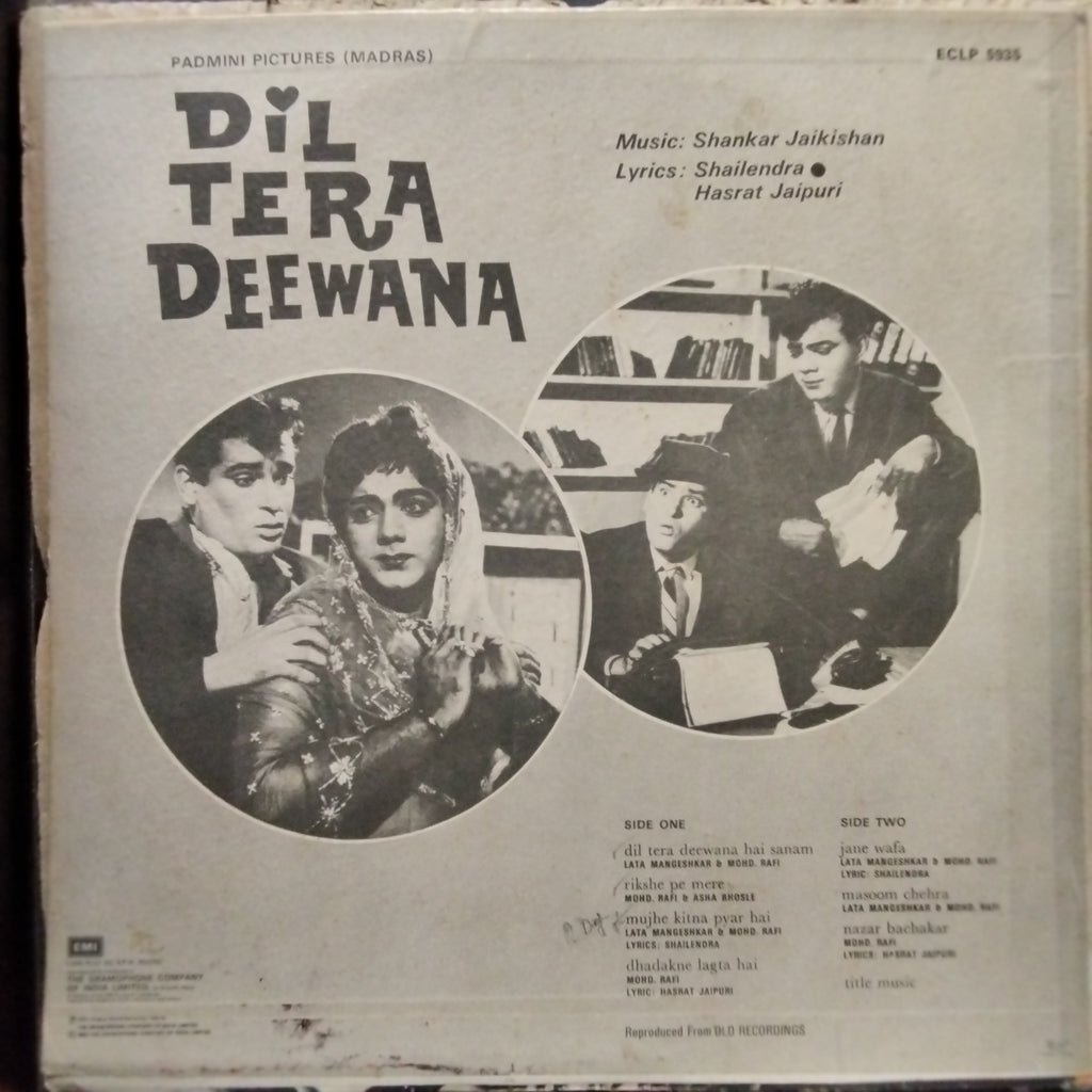 Shankar Jaikishan*, Shailendra • Hasrat Jaipuri - Dil Tera Deewana (Vinyl)