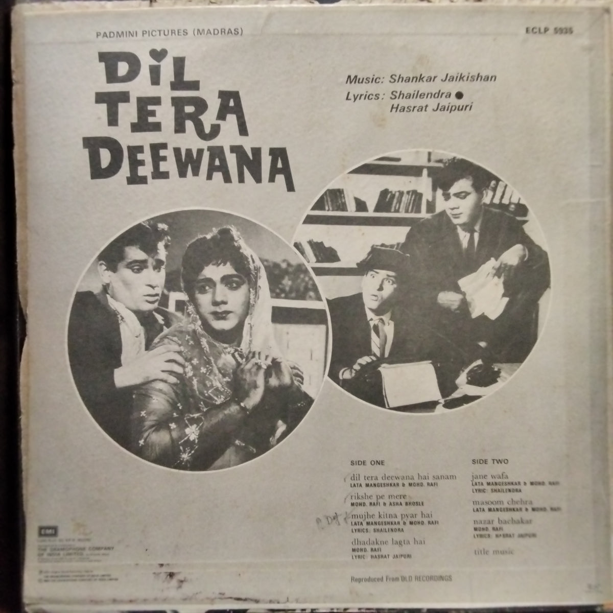 Shankar Jaikishan*, Shailendra • Hasrat Jaipuri - Dil Tera Deewana (Vinyl)