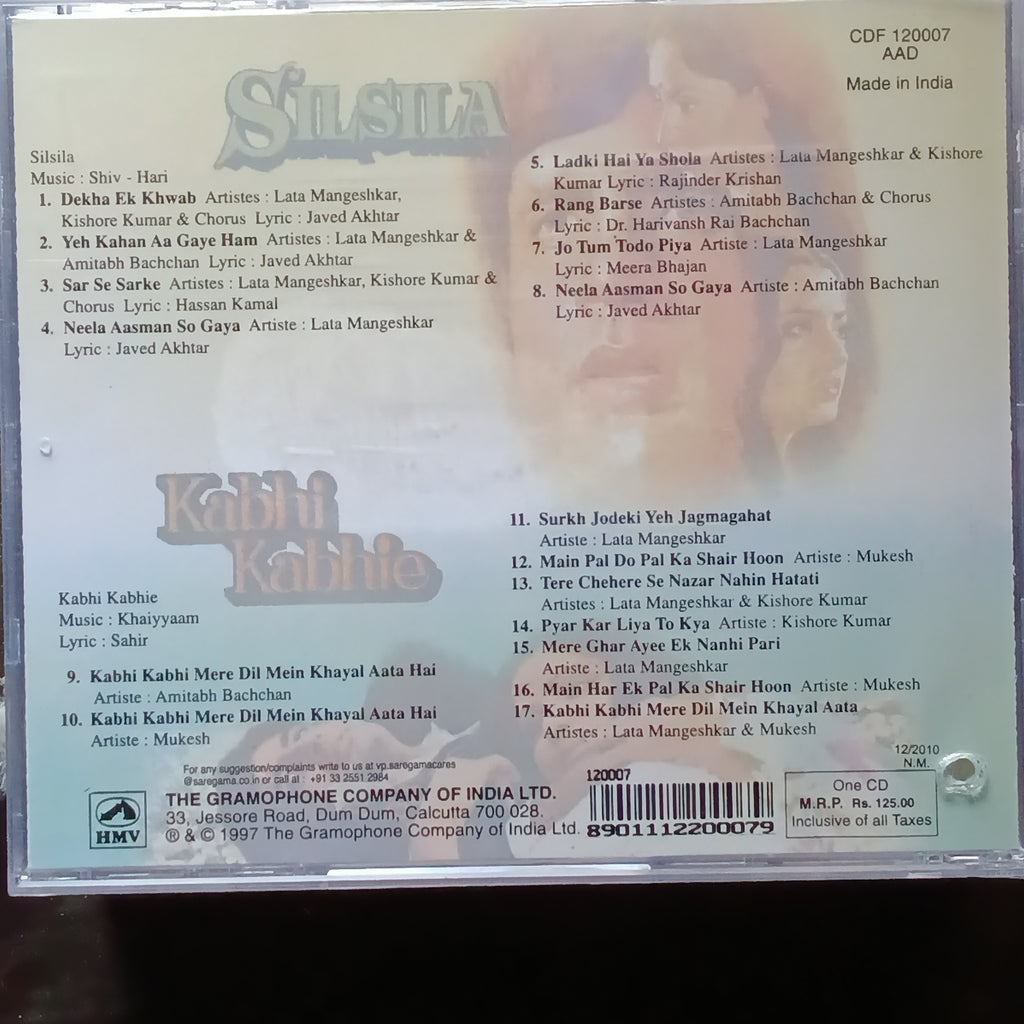 Shiv-Hari + Khaiyyam  - Silsila + Kabhi Kabhie (CD)