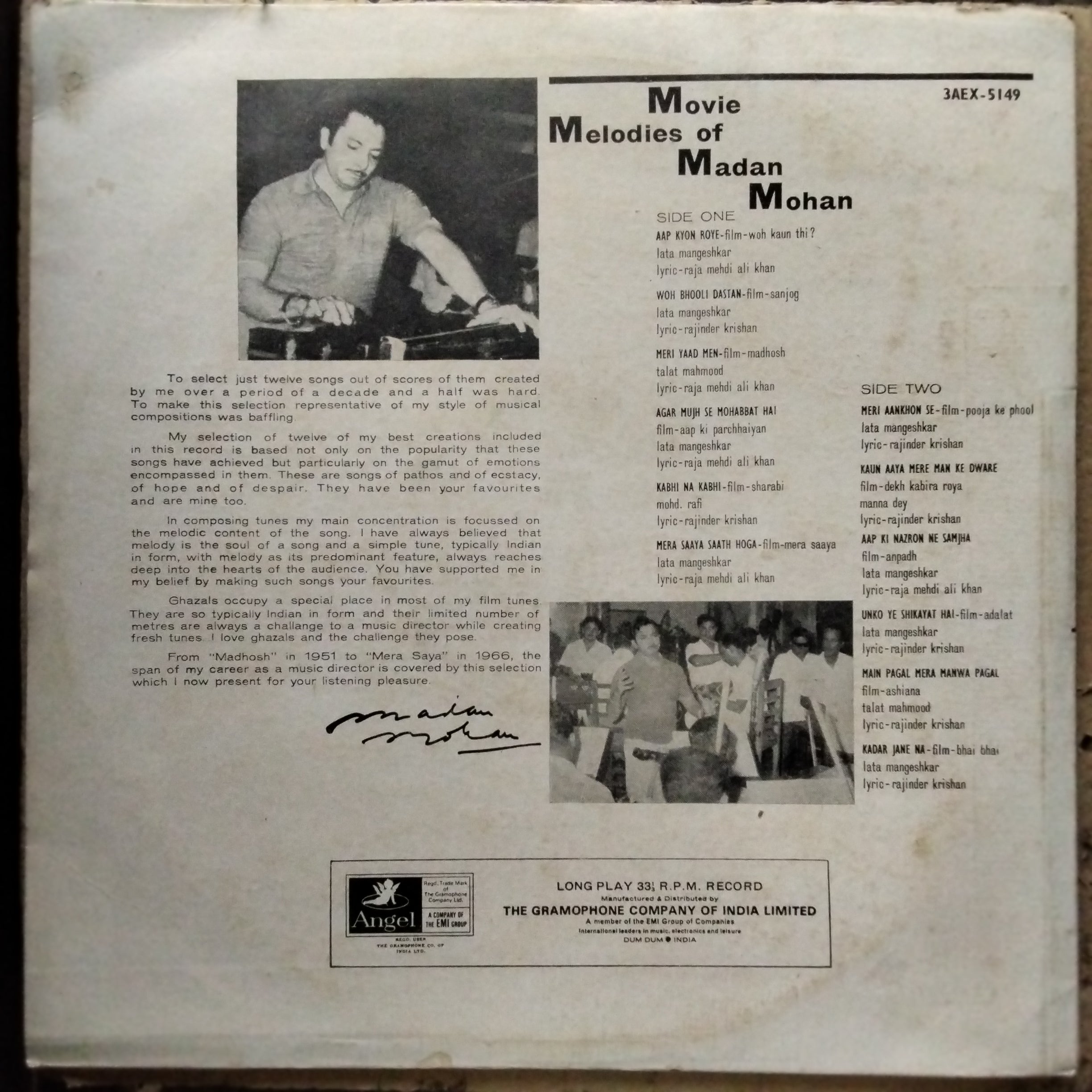 Madan Mohan  - Movie Melodies Of Madan Mohan (Vinyl)