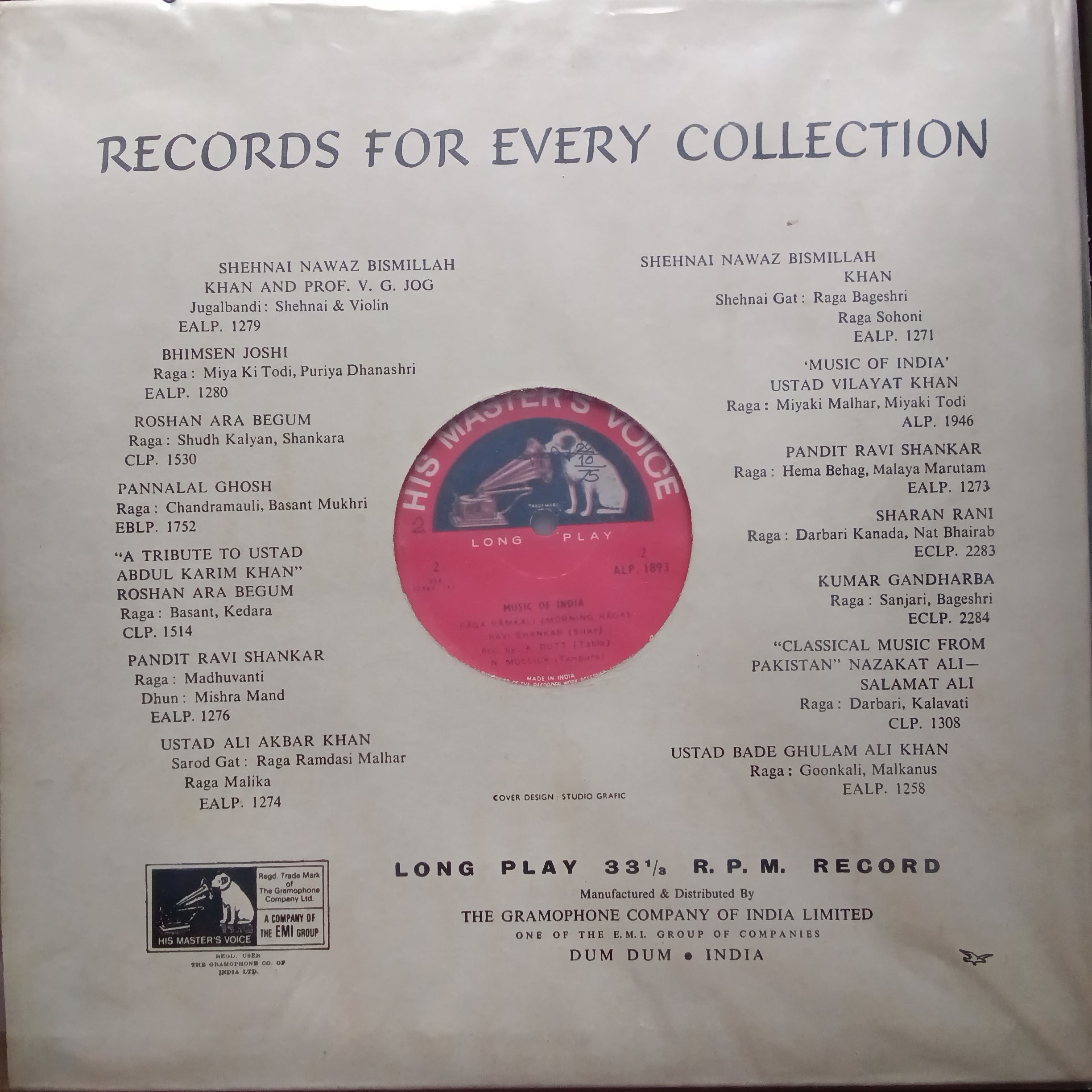 Ravi Shankar - Music Of India - ALP 1893 (Vinyl)
