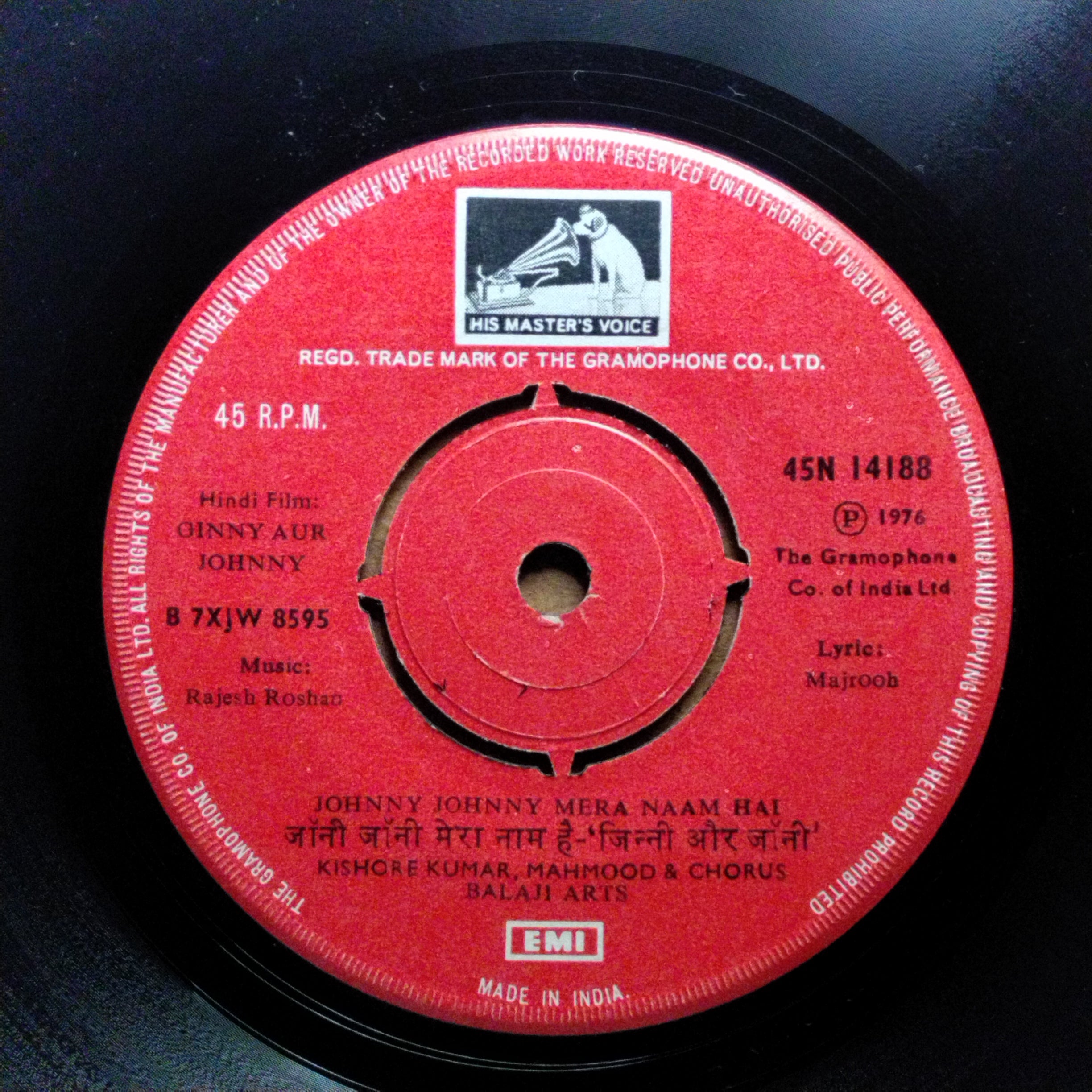 Rajesh Roshan  - Ginny Aur Johnny (45-RPM)