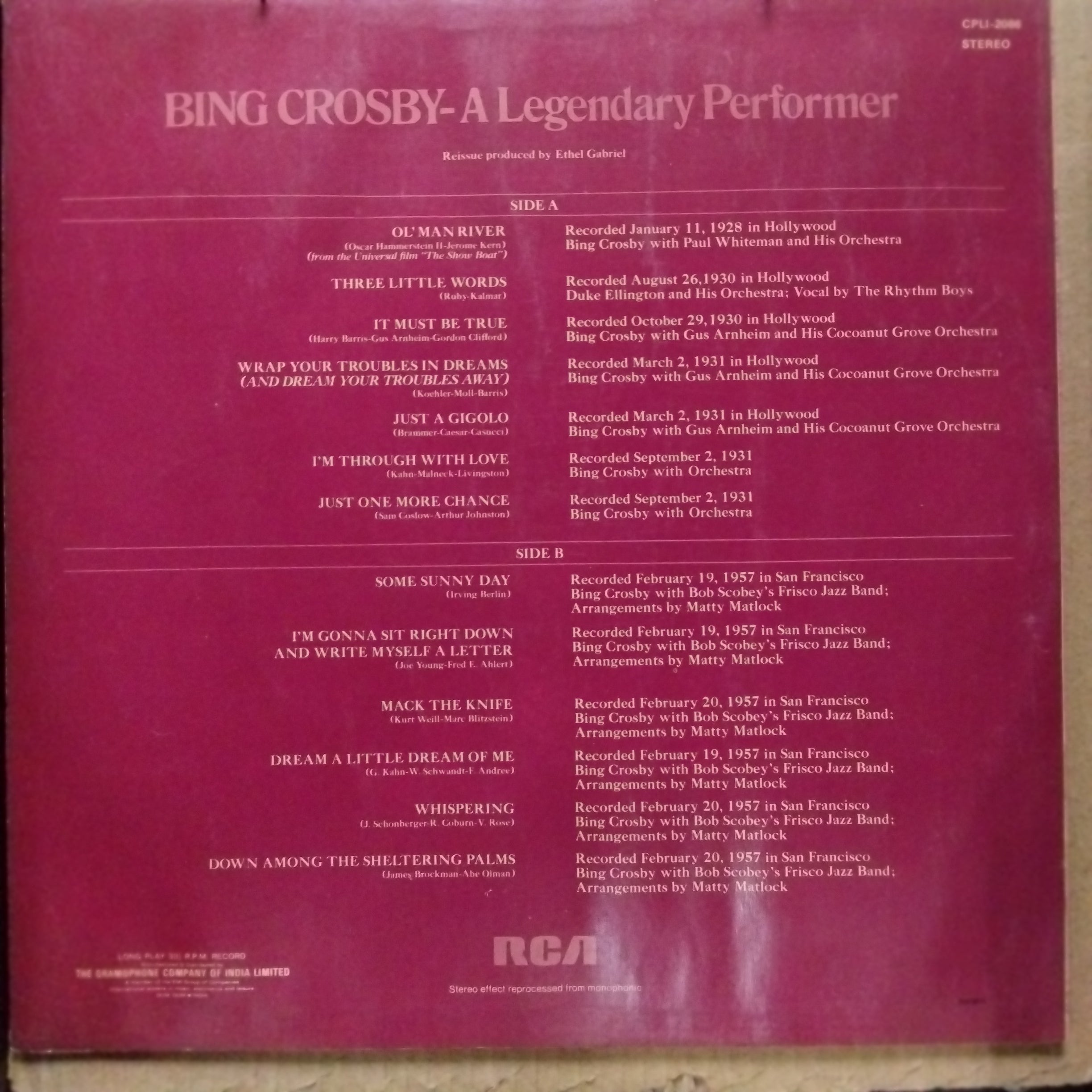 Bing Crosby  - A Legendary Performer (Vinyl)