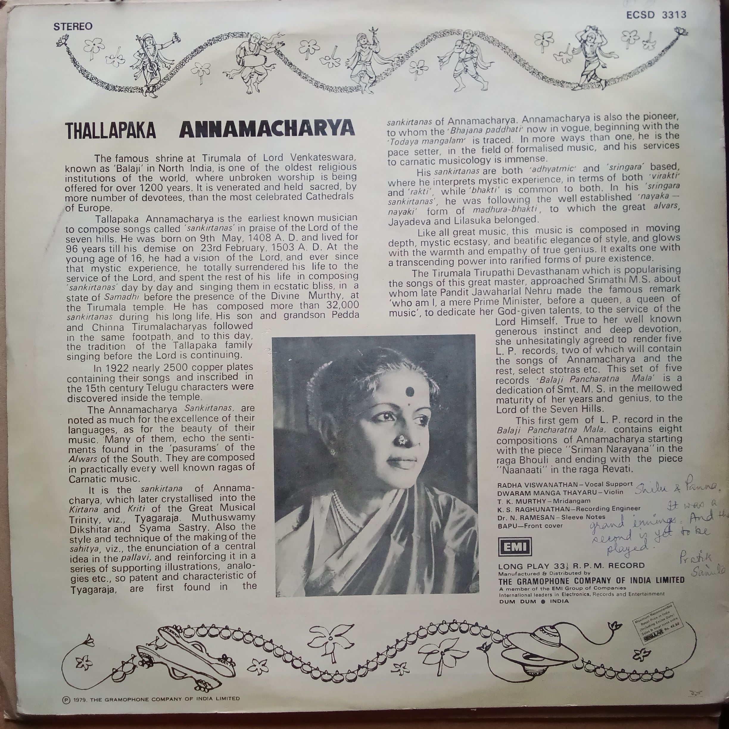 M. S. Subbulakshmi - Sri Annamacharya Samkirtanas (Vinyl)