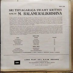 M. Balamuralikrishna  - Sri Thyagaraja Swami Krithis (Vinyl)