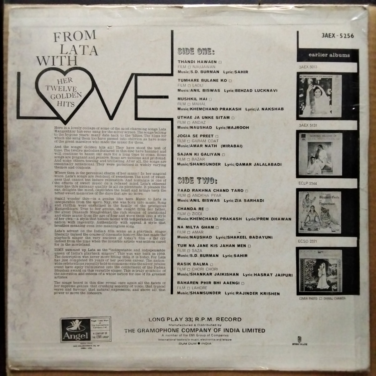Lata From Lata With Love - Her Twelve Golden Hits (Vinyl)