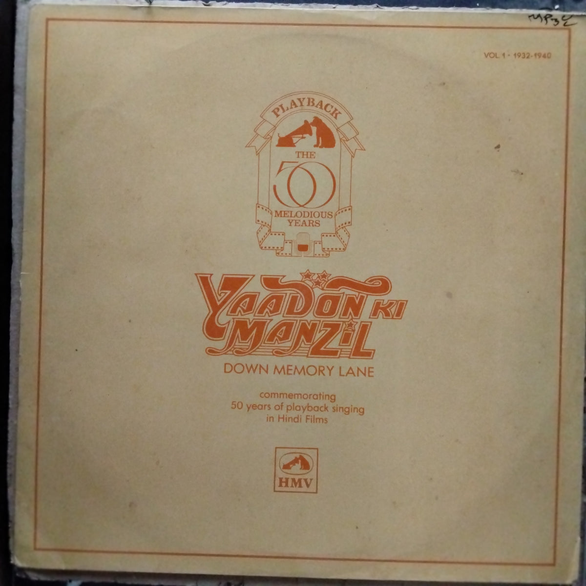 Various  - Yaadon Ki Manzil - Down Memory Lane Vol.1 (1932-1940) (Vinyl)