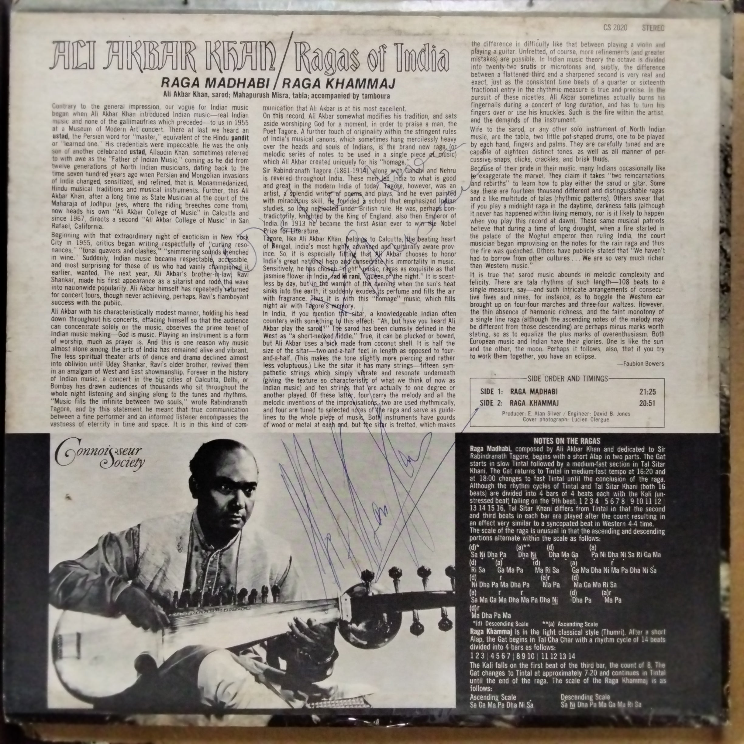 Ali Akbar Khan  - Ragas Of India (Raga Madhabi / Raga Khammaj) (Vinyl)