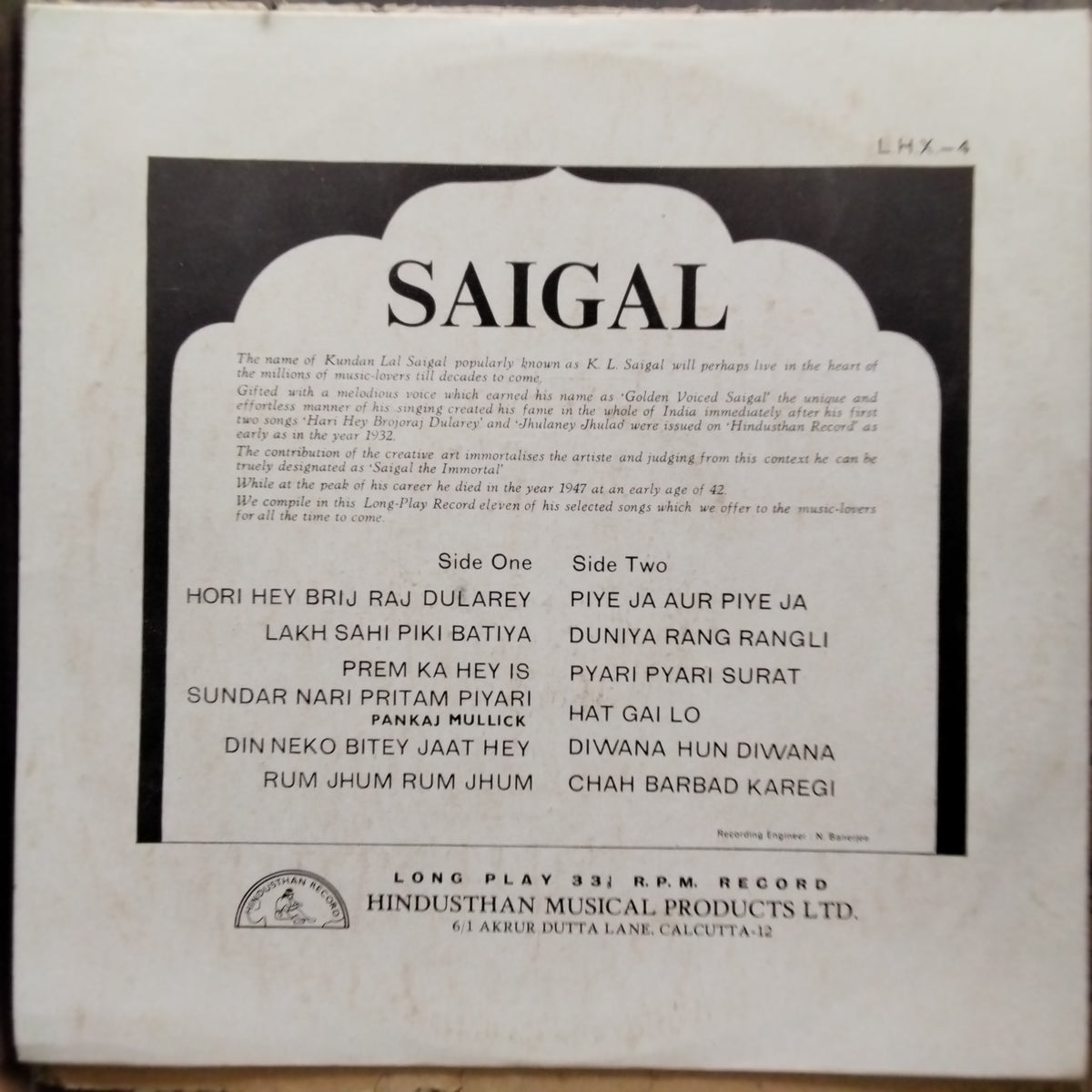 Saigal*  - The Melody Of Saigal (Vinyl)
