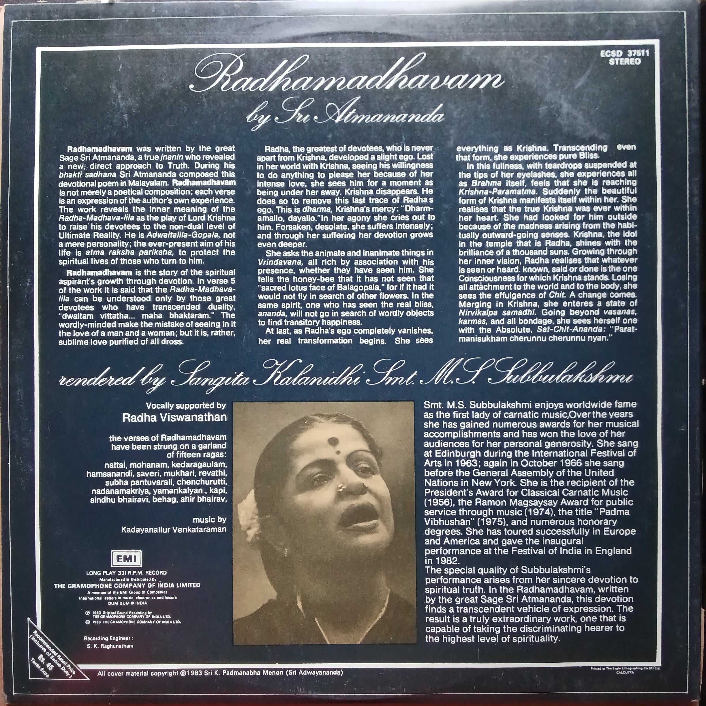 M. S. Subbulakshmi - Radhamadhavam (Vinyl)