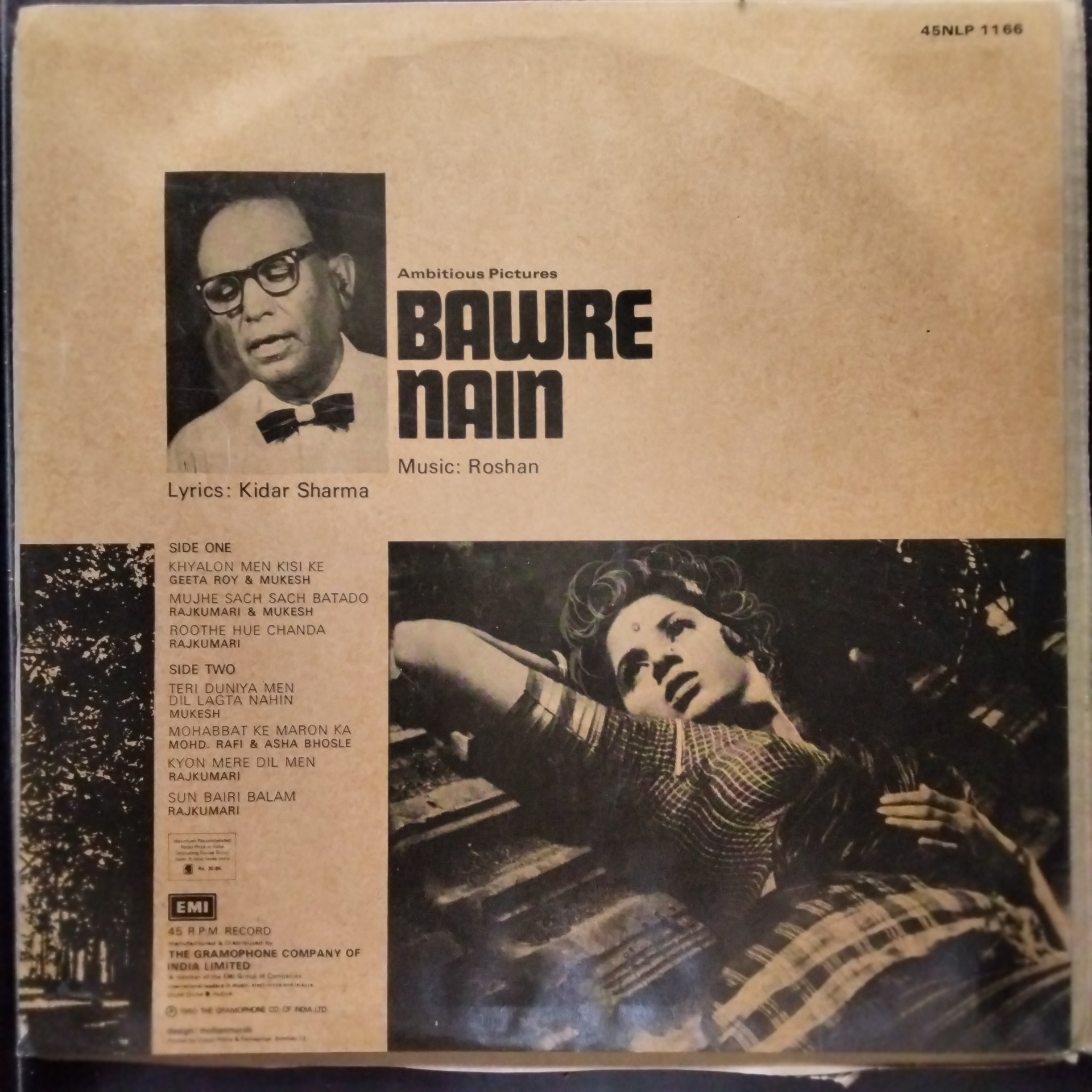Roshan (2), Kidar Sharma  - Bawre Nain (Vinyl)