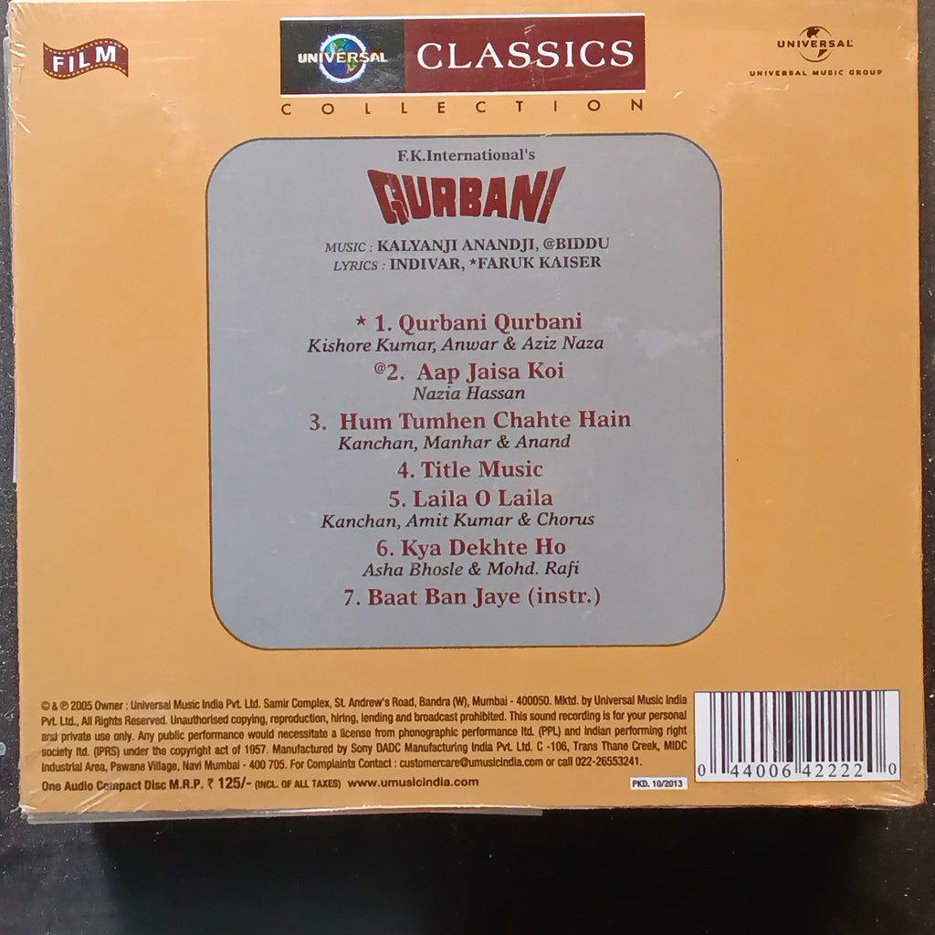 Kalyanji Anandji + Biddu - Qurbani (CD)