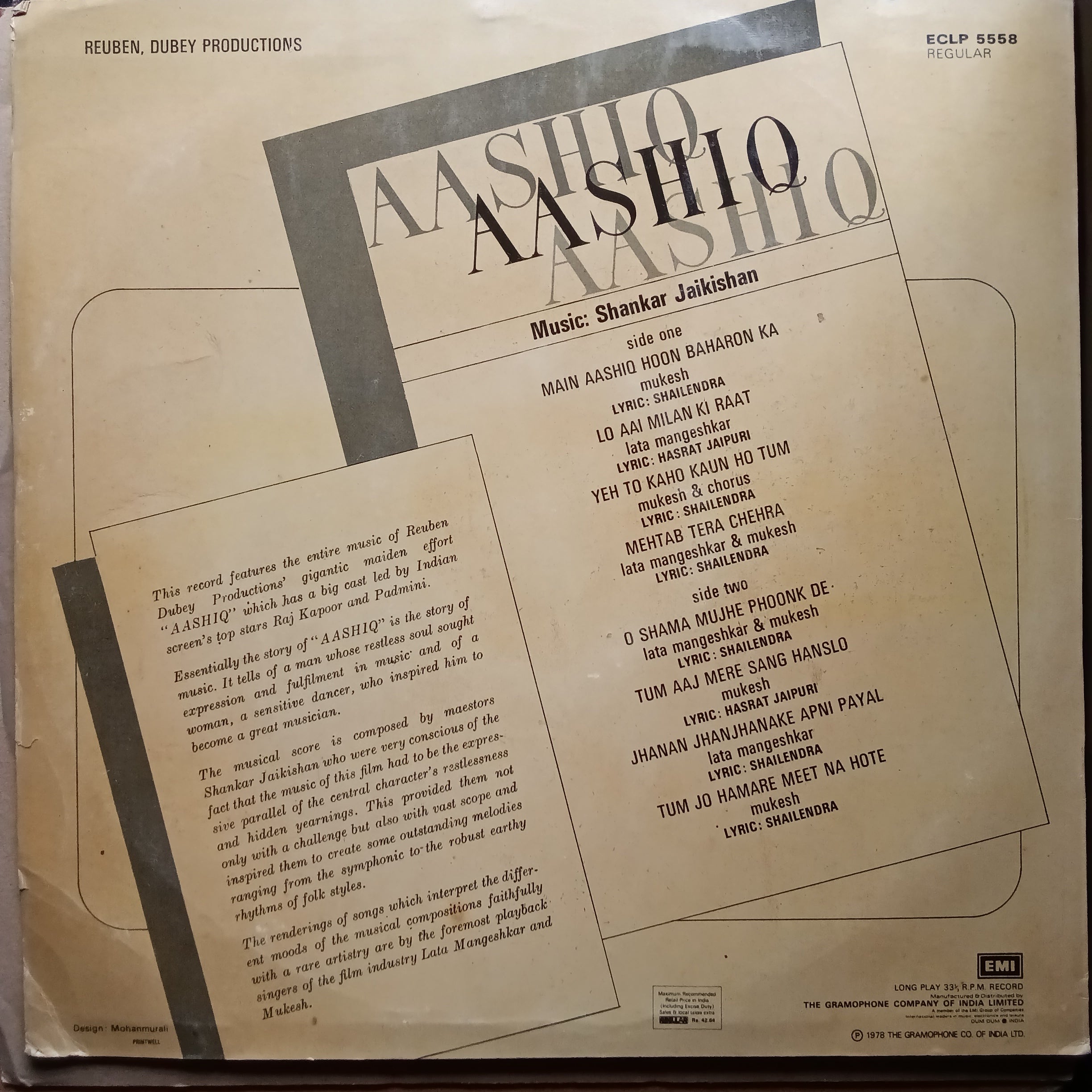 Shankar Jaikishan - Aashiq (Vinyl)