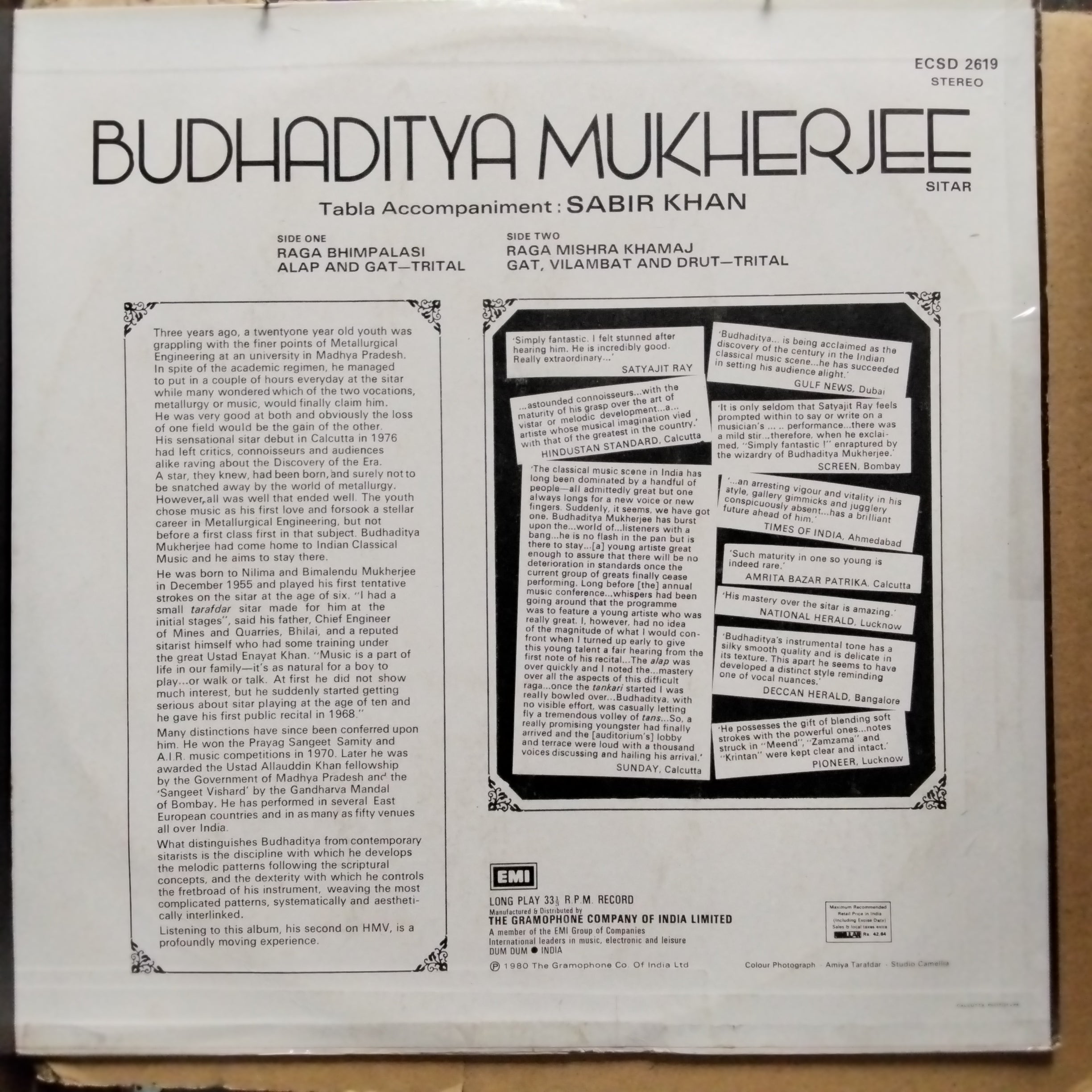Budhaditya Mukherjee  - Sitar (Vinyl)