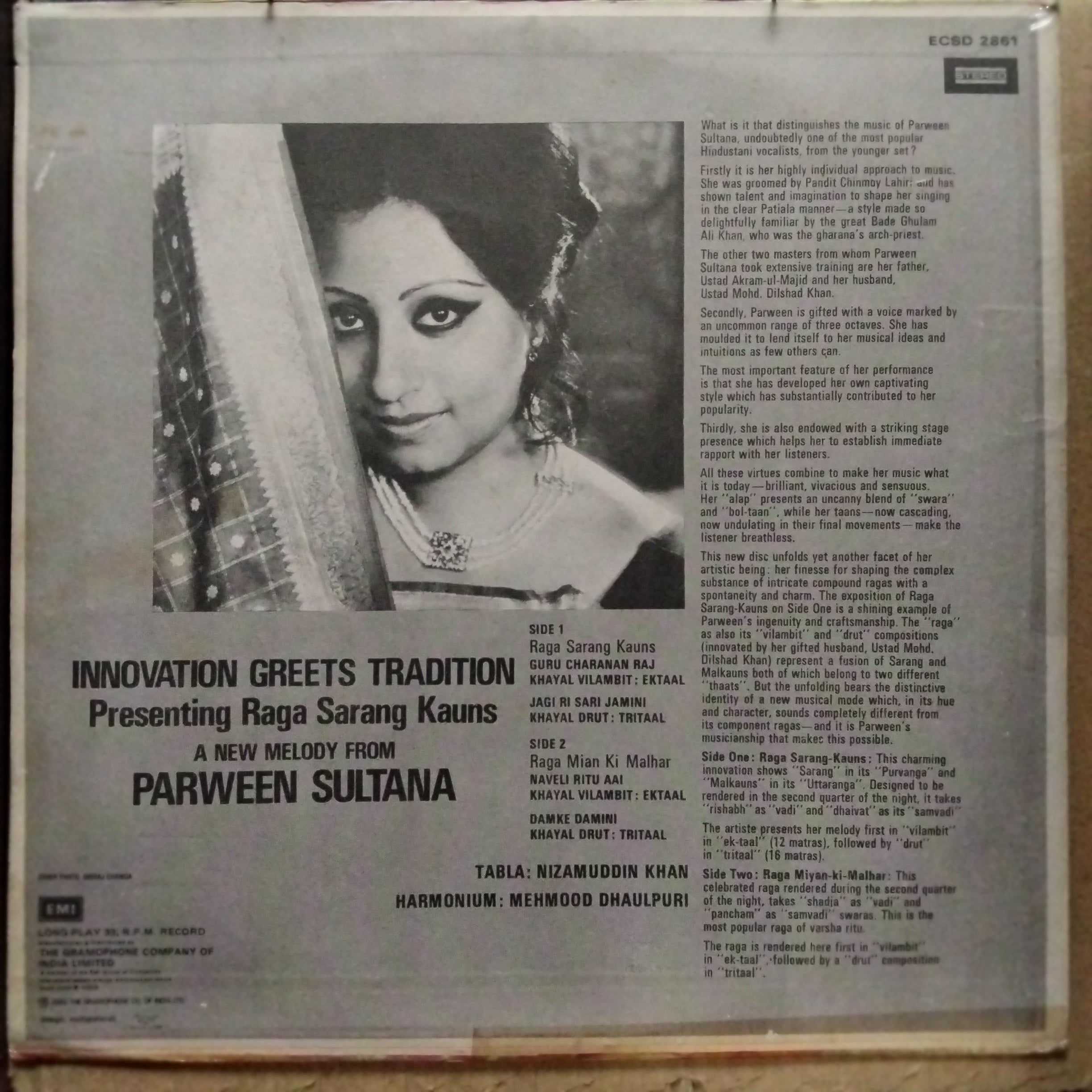 Parween Sultana  - Innovation Greets Tradition - Presenting Raga Sarang Kauns - A New Melody From Parween Sultana (Vinyl)