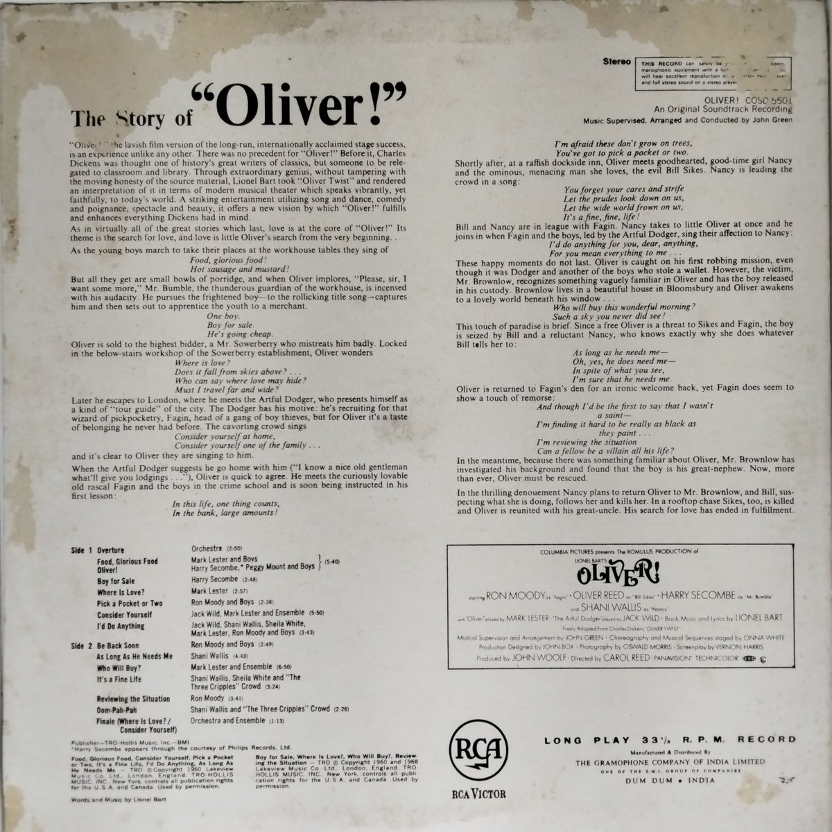 Lionel Bart  - Oliver! - Original Soundtrack Recording (Vinyl)