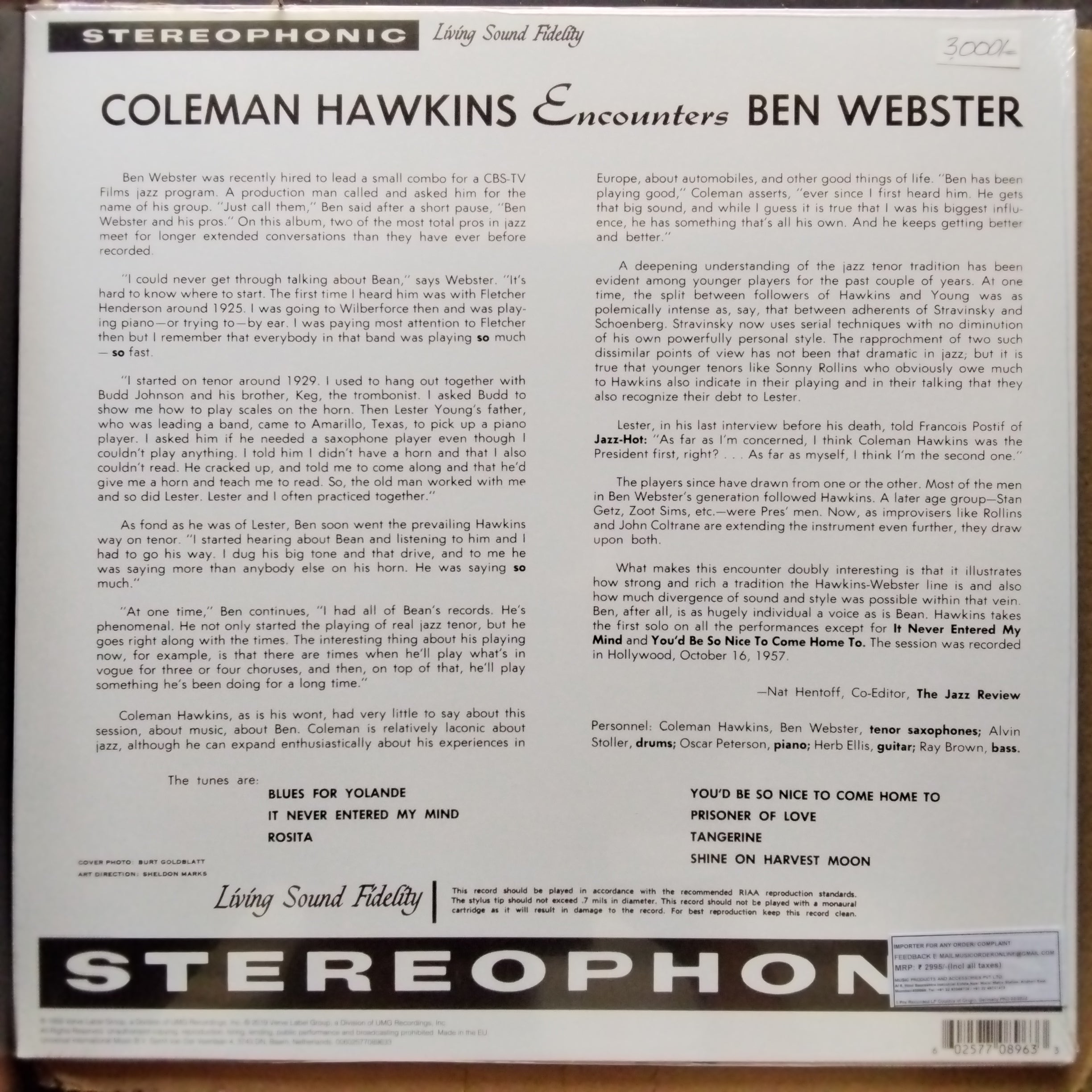 Coleman Hawkins Encounters Ben Webster  - Coleman Hawkins Encounters Ben Webster (Vinyl)