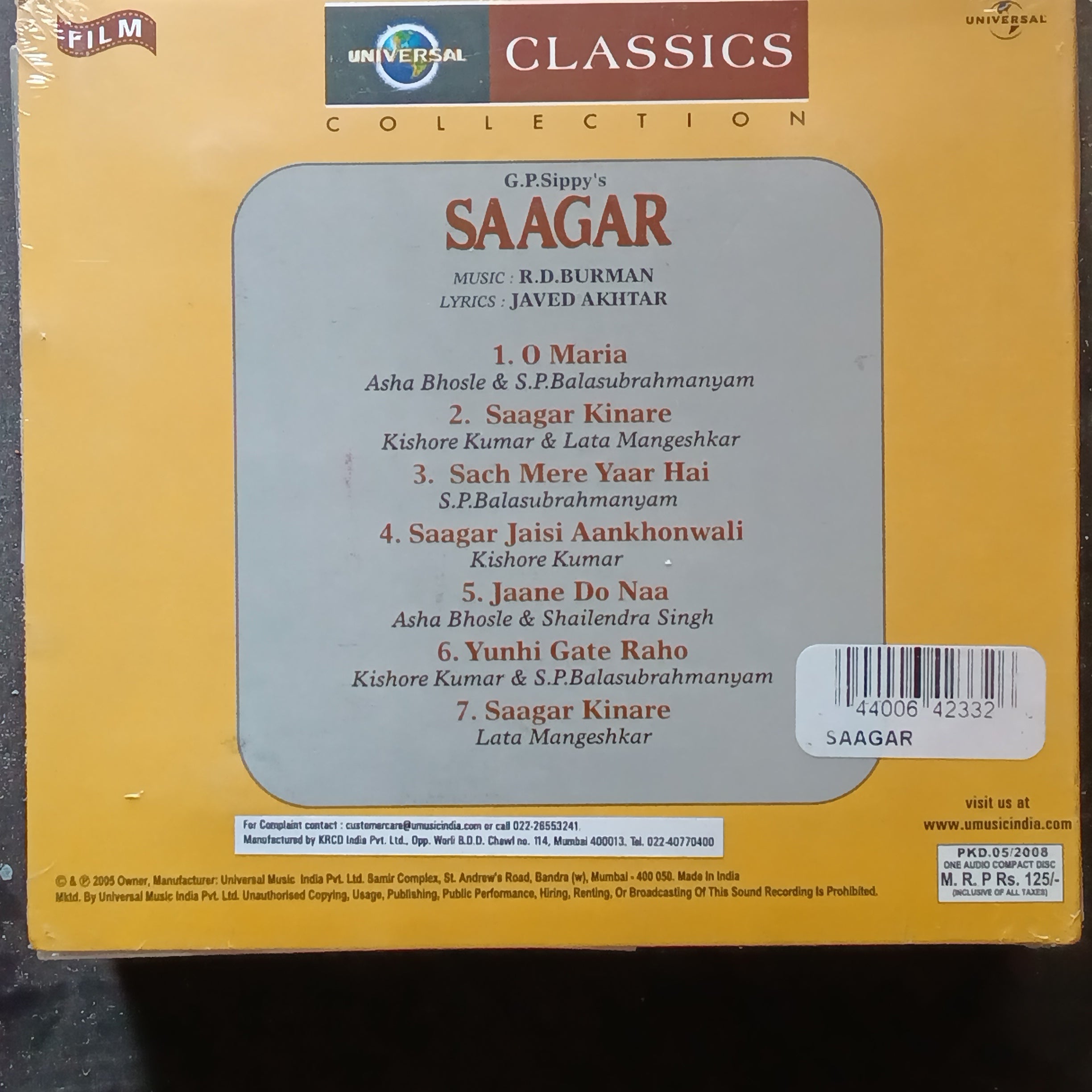 R D Burman  - Saagar (CD)