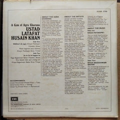Ustad Latafat Husain Khan  - A Gem Of Agra Gharana (Vinyl)