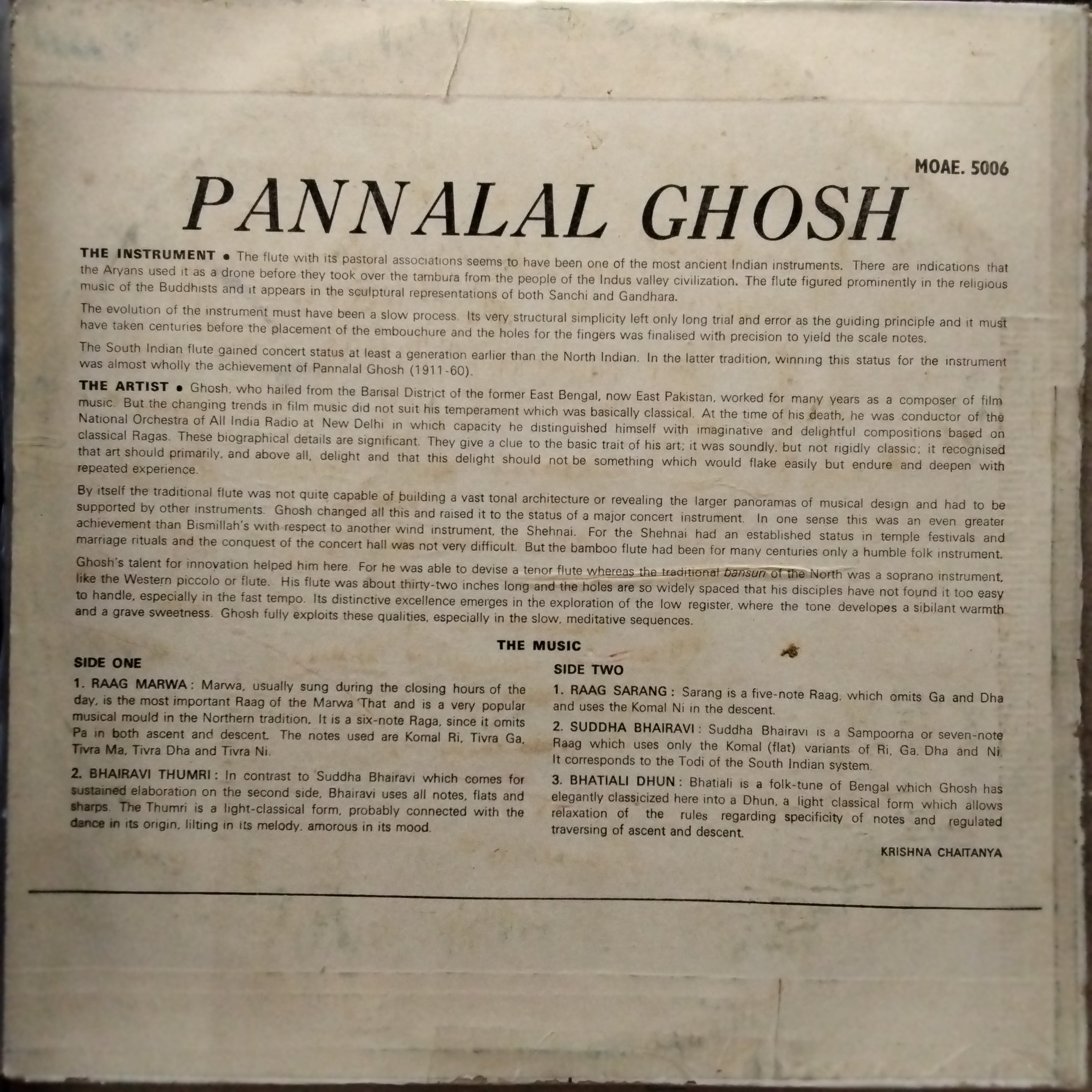 Pannalal Ghosh  - The Magic Flute  (Vinyl)