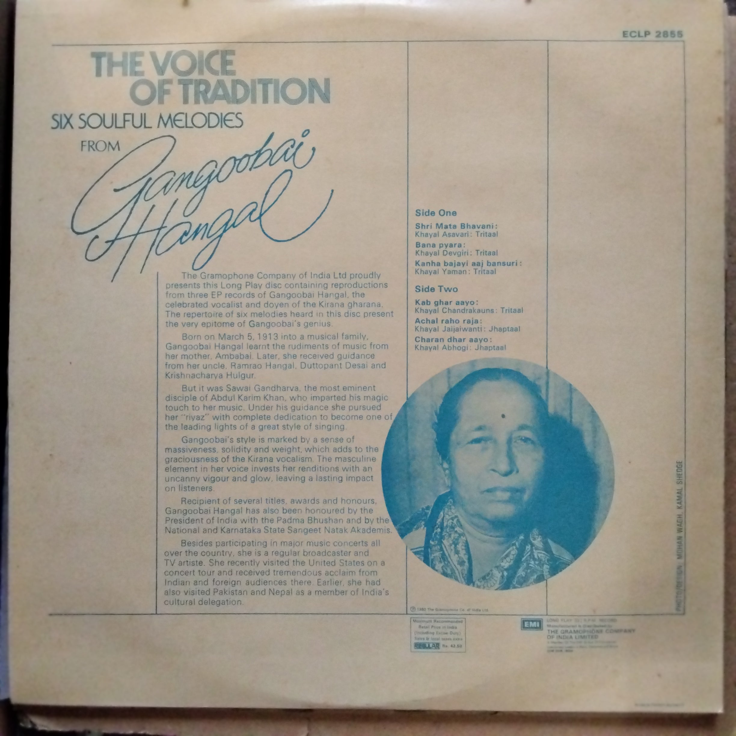 Gangubai Hangal  - Six Soulful Melodies (Vinyl)