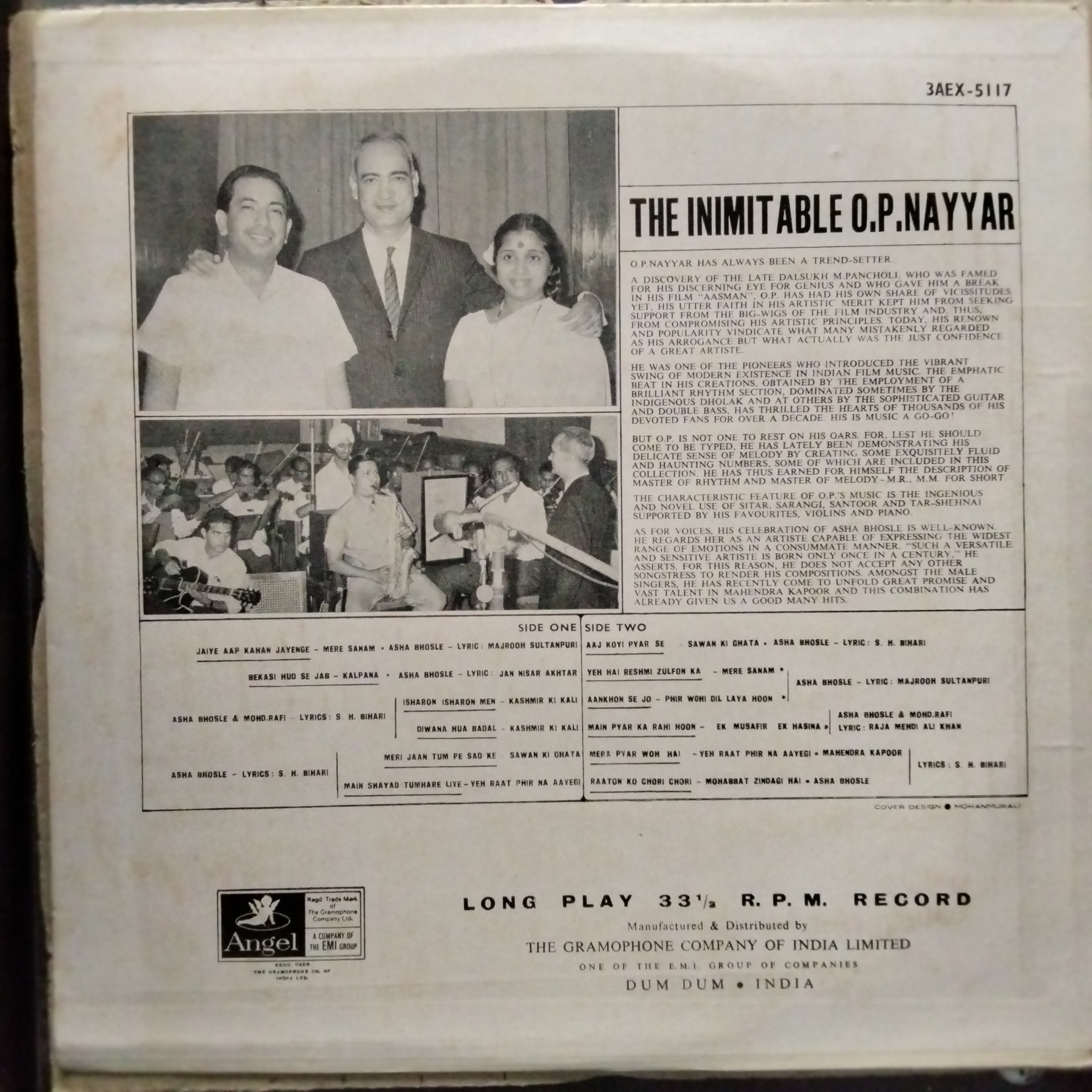 O. P. Nayyar  - The Inimitable O.P.Nayyar (Vinyl)