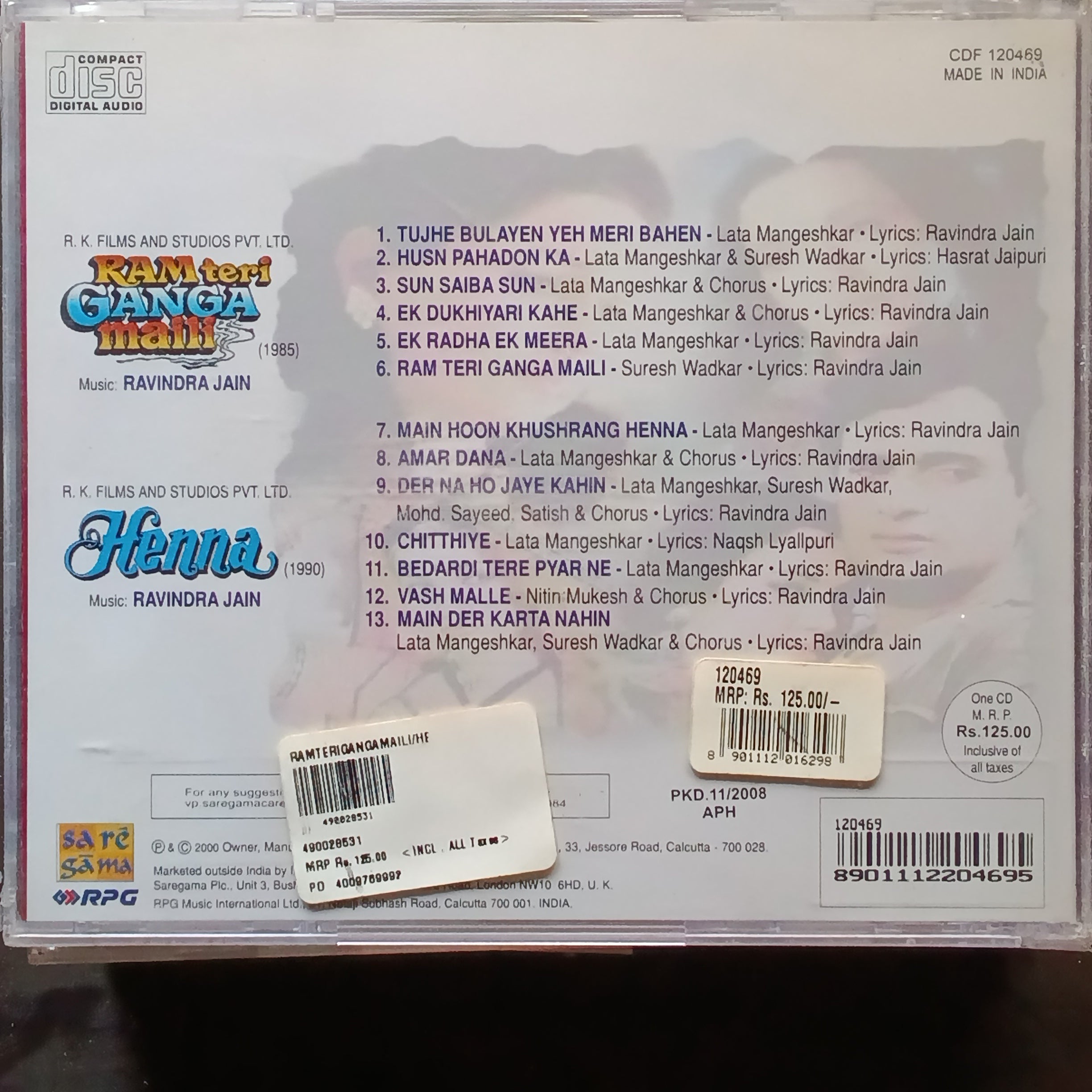 Ravindra Jain  - Ram Teri Ganga Maili + Henna (CD)