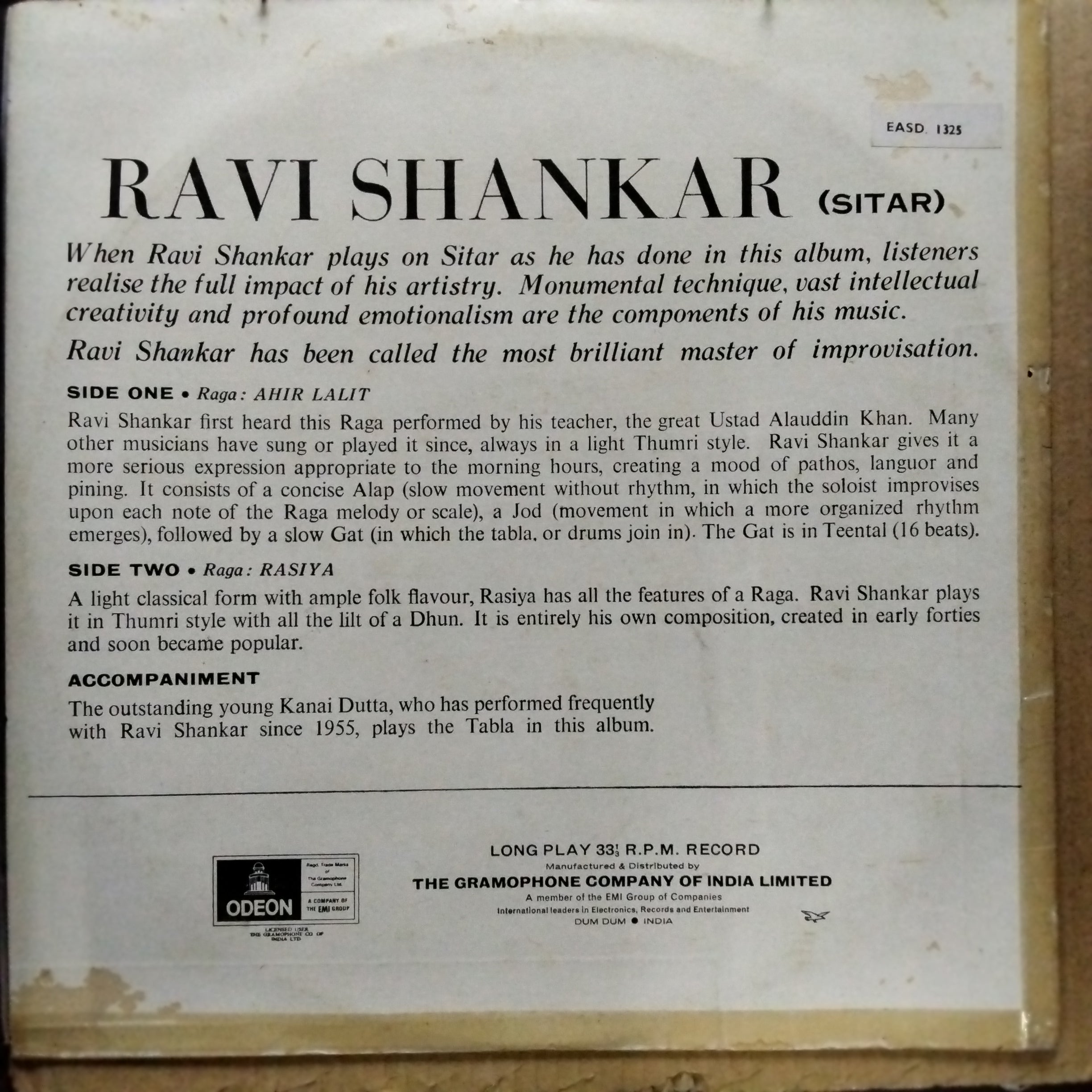 Ravi Shankar  - Two RāGa Moods (Vinyl)