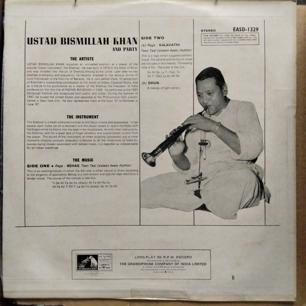 Bismillah Khan  - Behag / Kalavathi (Vinyl)