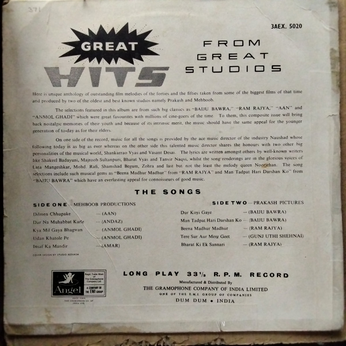 Various  - Great Hits From Great Studios (Vinyl)