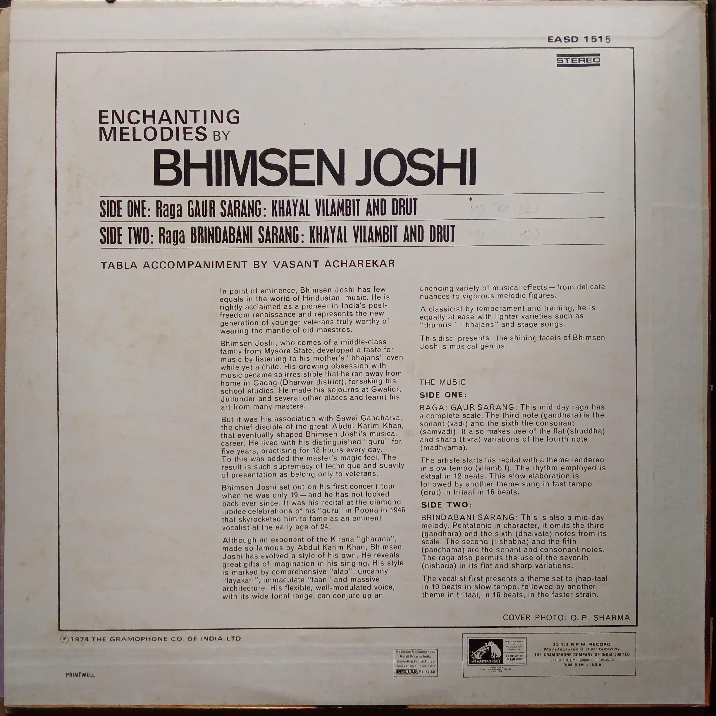 Bhimsen Joshi  - Enchanting Melodies  (Vinyl)