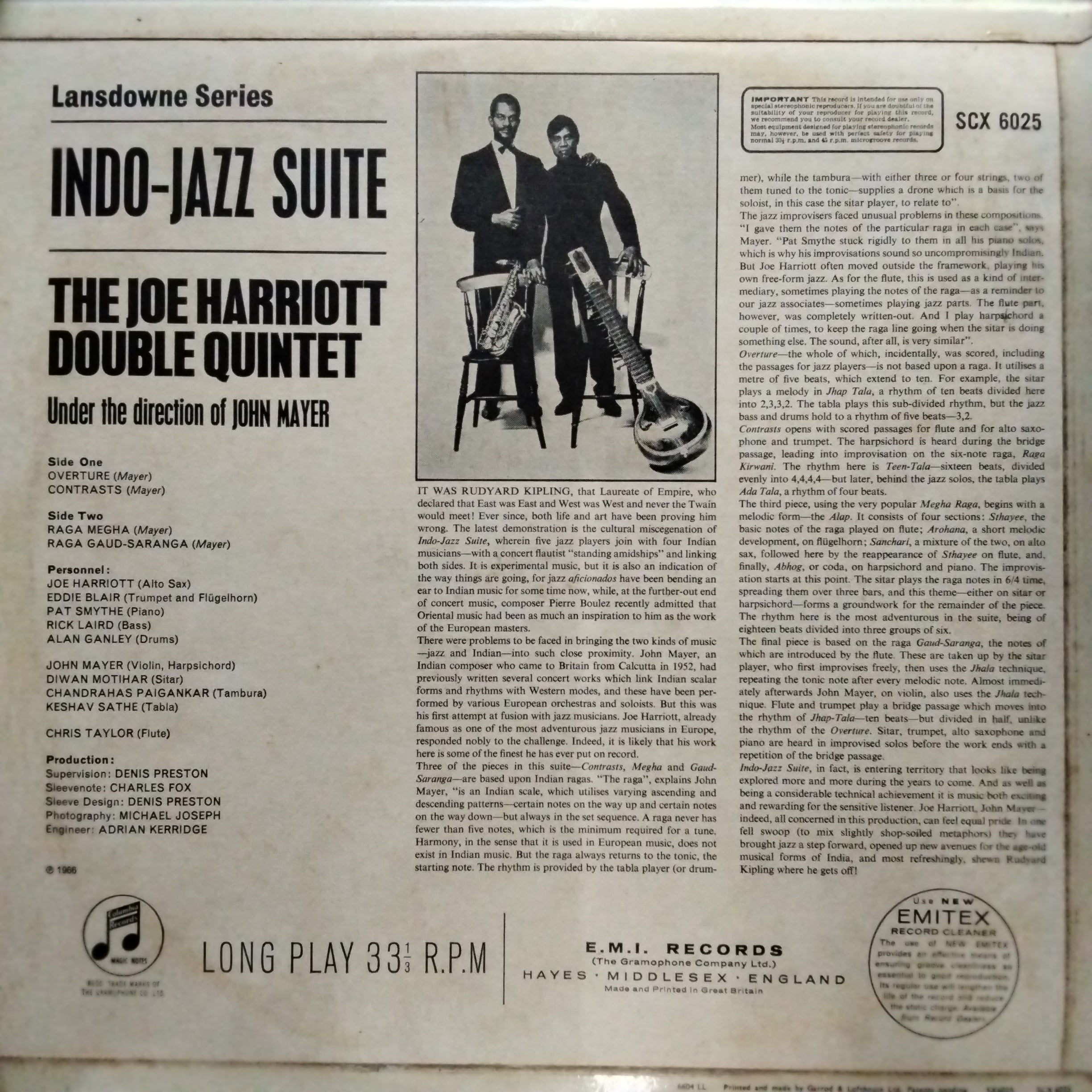 The Joe Harriott Double Quintet  - Indo-Jazz Suite (Vinyl)