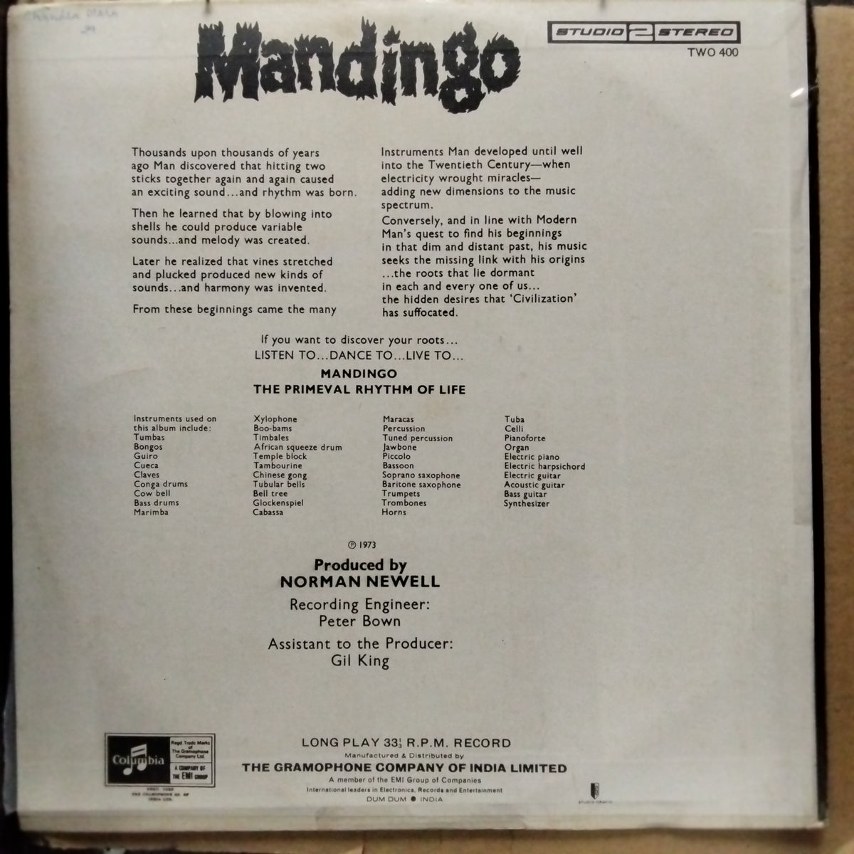 Mandingo  - The Primeval Rhythm Of Life (Vinyl)