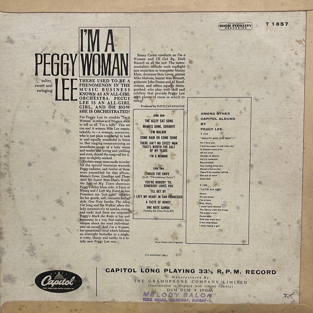 Peggy Lee - I'm A Woman (Vinyl)