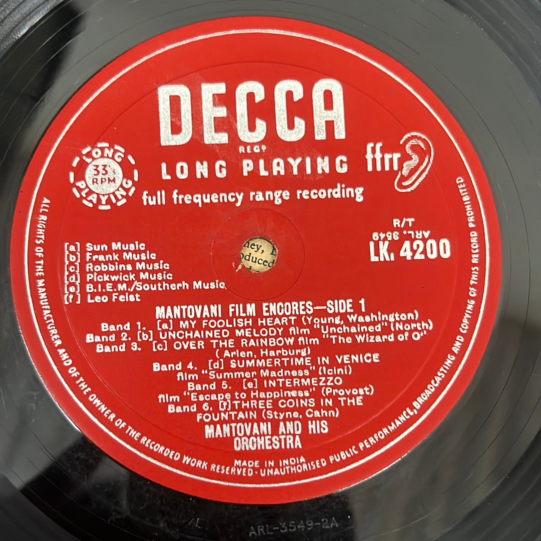 Mantovani And His Orchestra - Mantovani Film Encores (Vinyl)