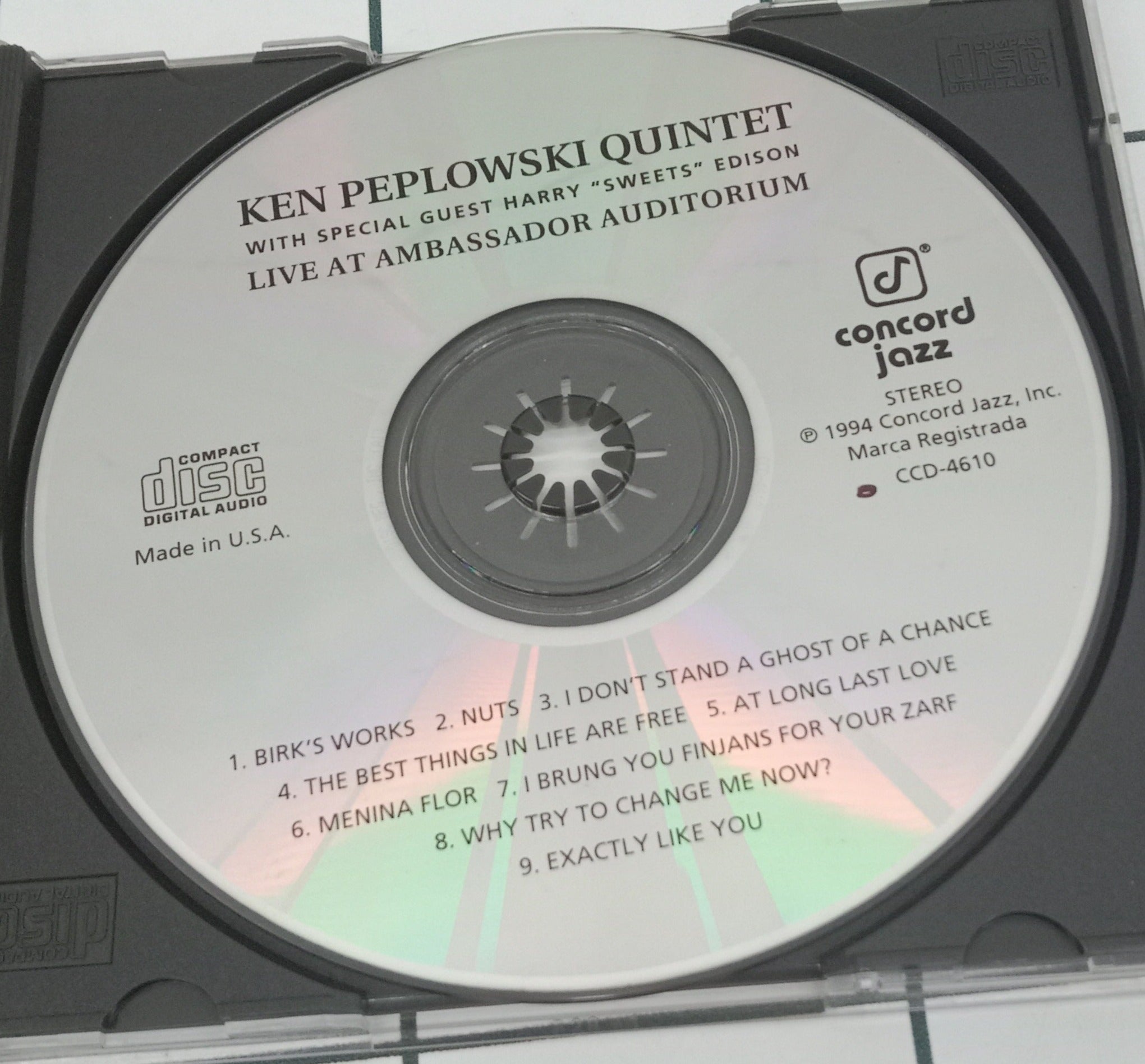 Ken Peplowski Quintet, The With Special Guest Harry Edison - Live At Ambassador Auditorium (CD)