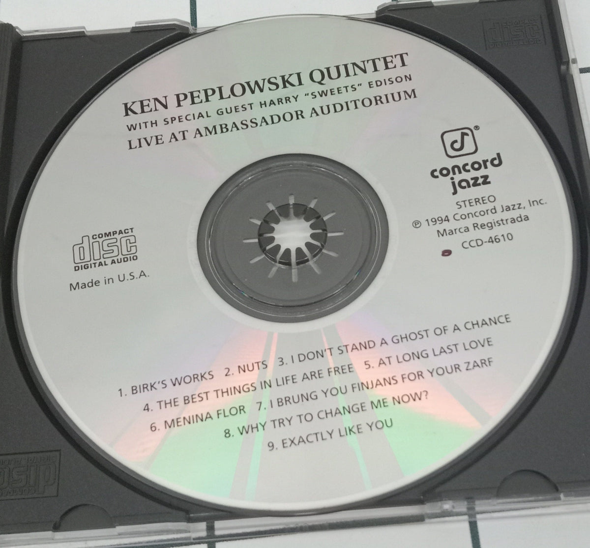 Ken Peplowski Quintet, The With Special Guest Harry Edison - Live At Ambassador Auditorium (CD)