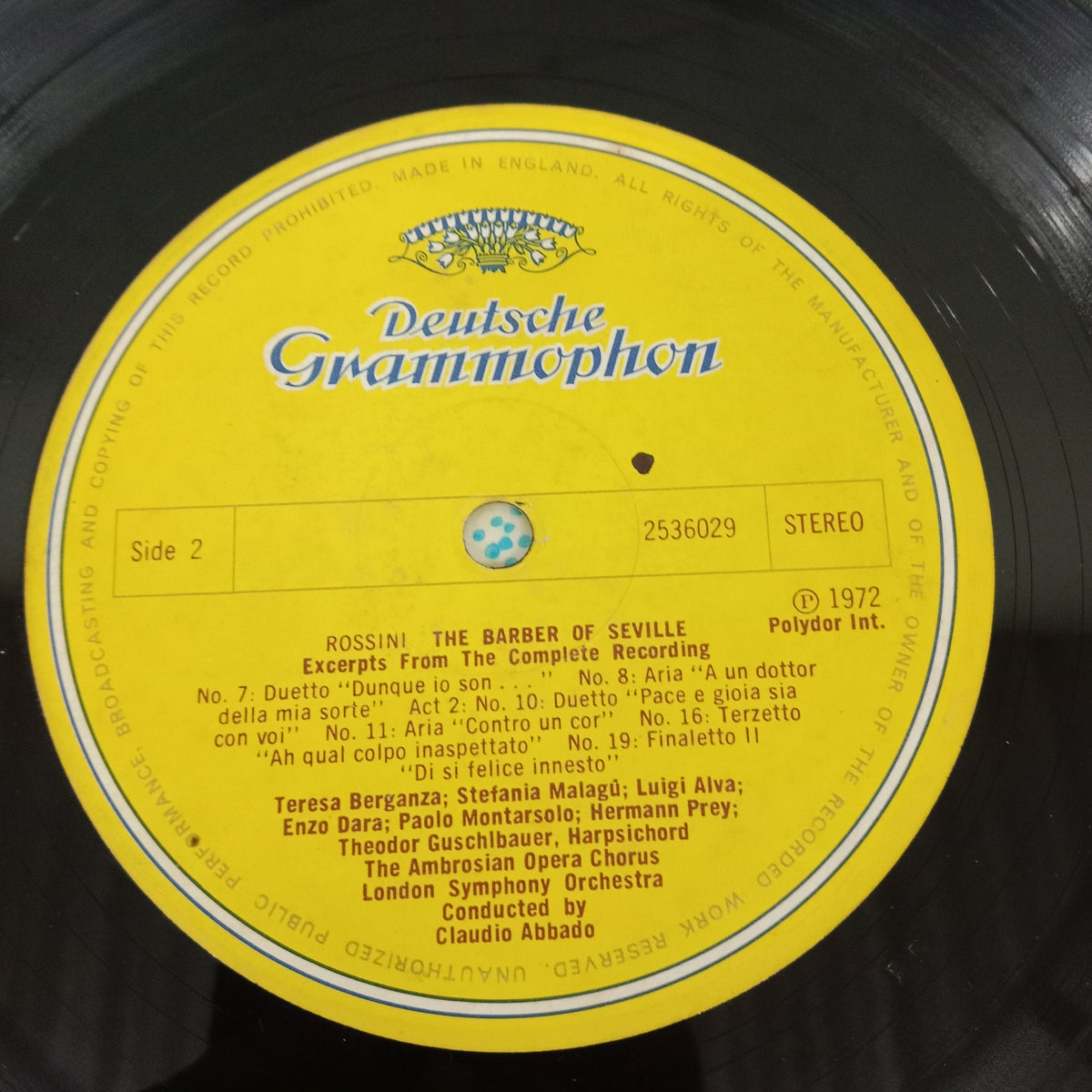 Gioacchino Rossini, Hermann Prey , Teresa Berganza, Luigi Alva, Enzo Dara, Paolo Montarsolo London Symphony Orchestra, Claudio Abbado -  Rossini: Il Barbiere Di Siviglia (Querschnitt) (Vinyl)
