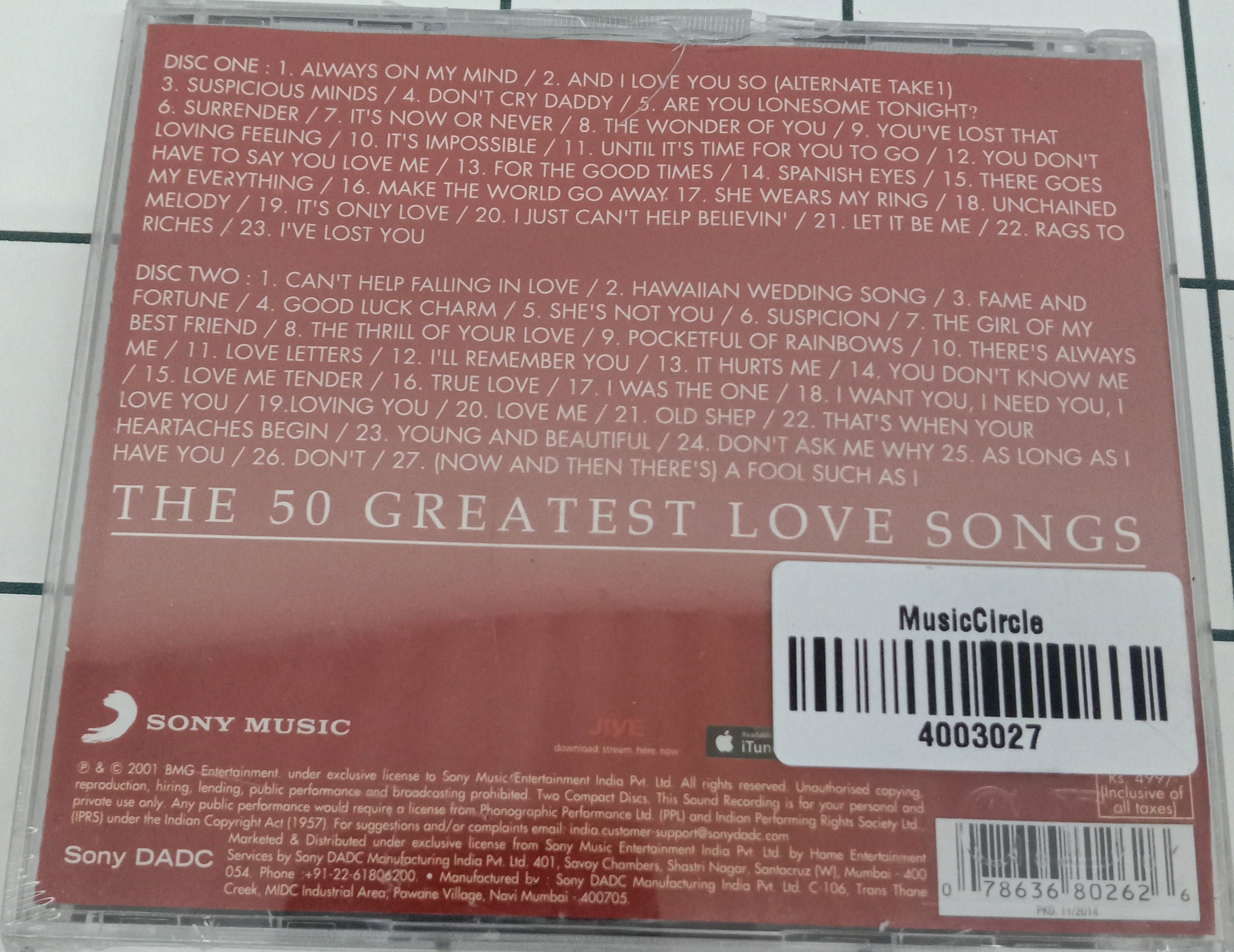 Elvis Presley - The 50 Greatest Love Songs (CD) (2)