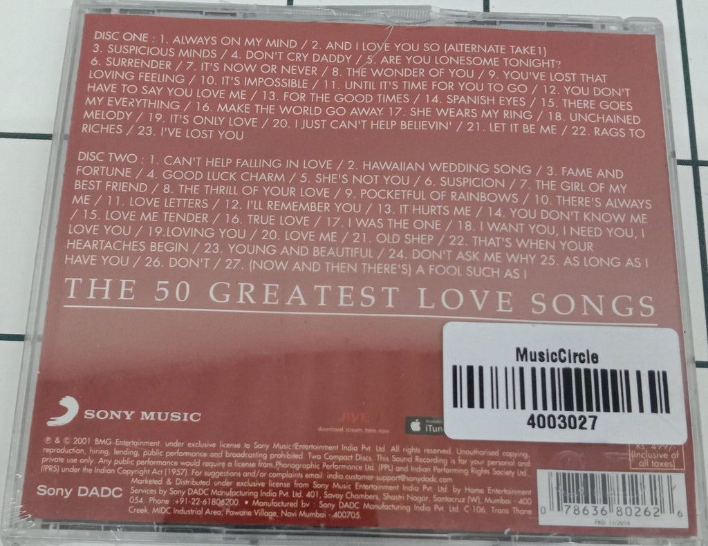 Elvis Presley - The 50 Greatest Love Songs (CD) (2)