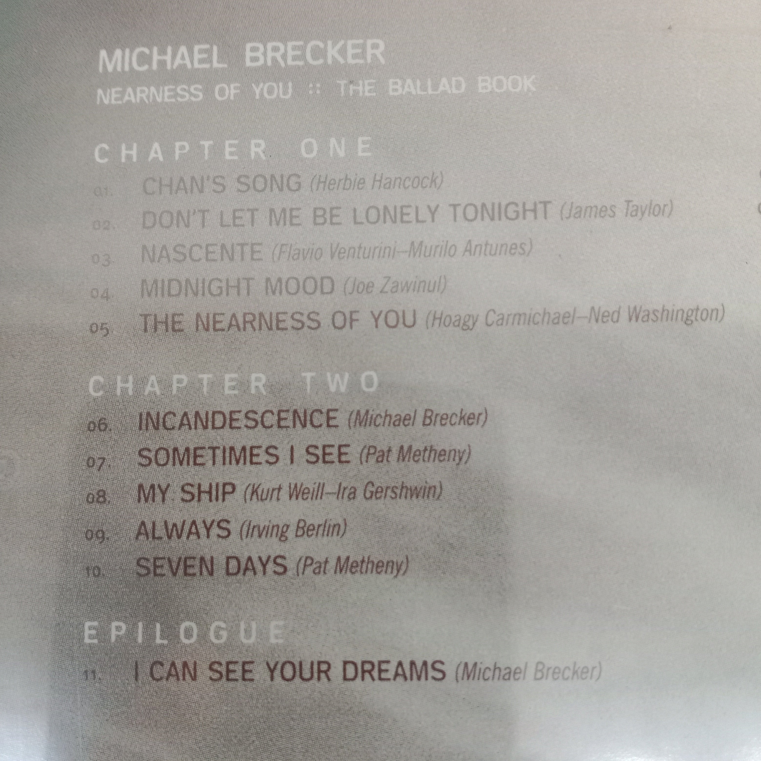 Michael Brecker - Nearness Of You  (CD)