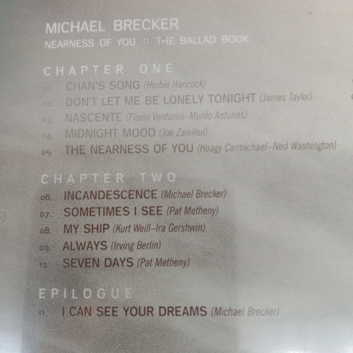 Michael Brecker - Nearness Of You  (CD)