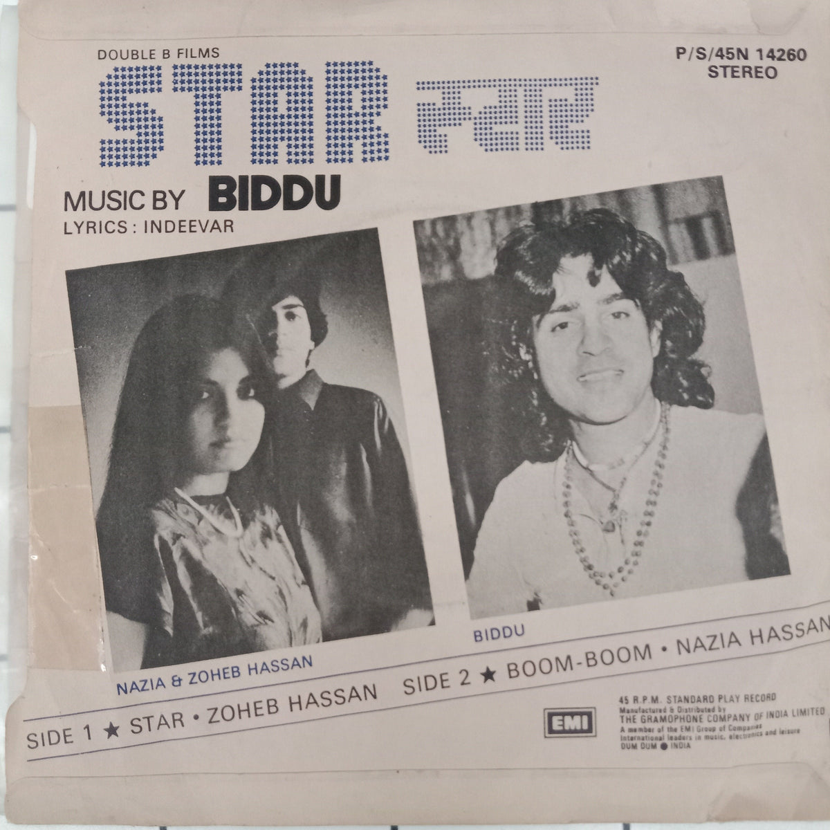 Nazia Hassan, Zoheb Hassan, Biddu - Star  (45-RPM)