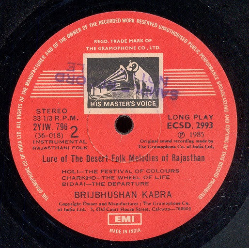 Brij Bhushan Kabra - Lure Of The Desert (Vinyl)