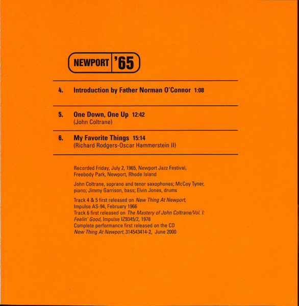 John Coltrane - My Favorite Things: Coltrane At Newport (CD)
