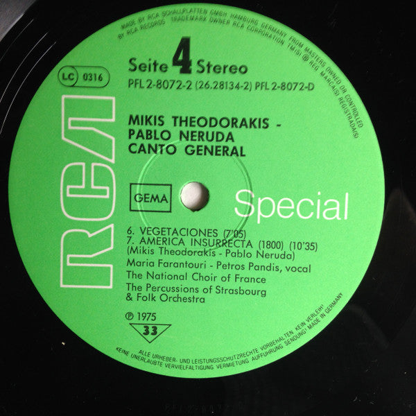 Mikis Theodorakis - Pablo Neruda - Canto General (Vinyl) (2)
