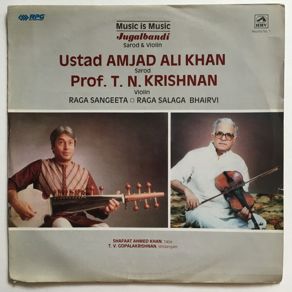 Amjad Ali Khan, T. N. Krishnan - Jugalbandi Sarod & Violin (Vinyl)