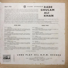 Bade Ghulam Ali Khan - Raga Â· Jai Jaiwanti / Raga Â· Desi Todi (Vinyl)