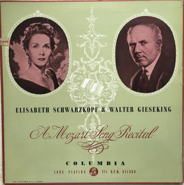 Wolfgang Amadeus Mozart – Elisabeth Schwarzkopf, Walter Gieseking - A Mozart Song Recital (Vinyl)