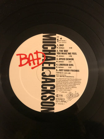 Michael Jackson - Bad (Vinyl)